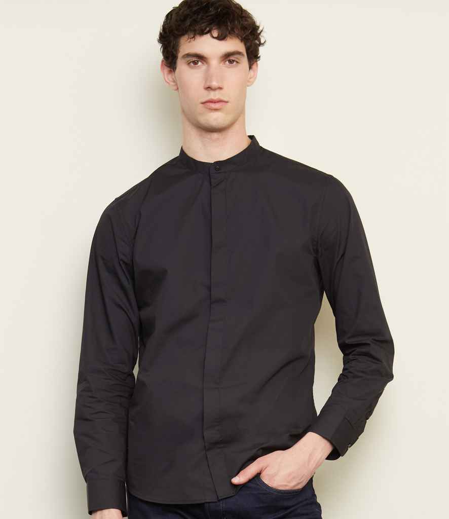 NEOBLU Bart Mao Collar Long Sleeve Poplin Shirt - PenCarrie